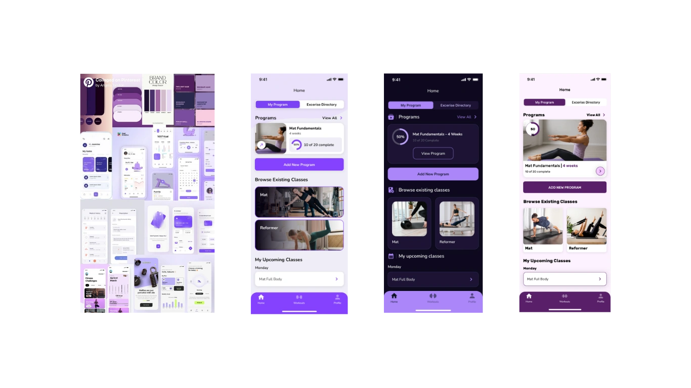 POD Pilates App — Initial Prototype Designs
