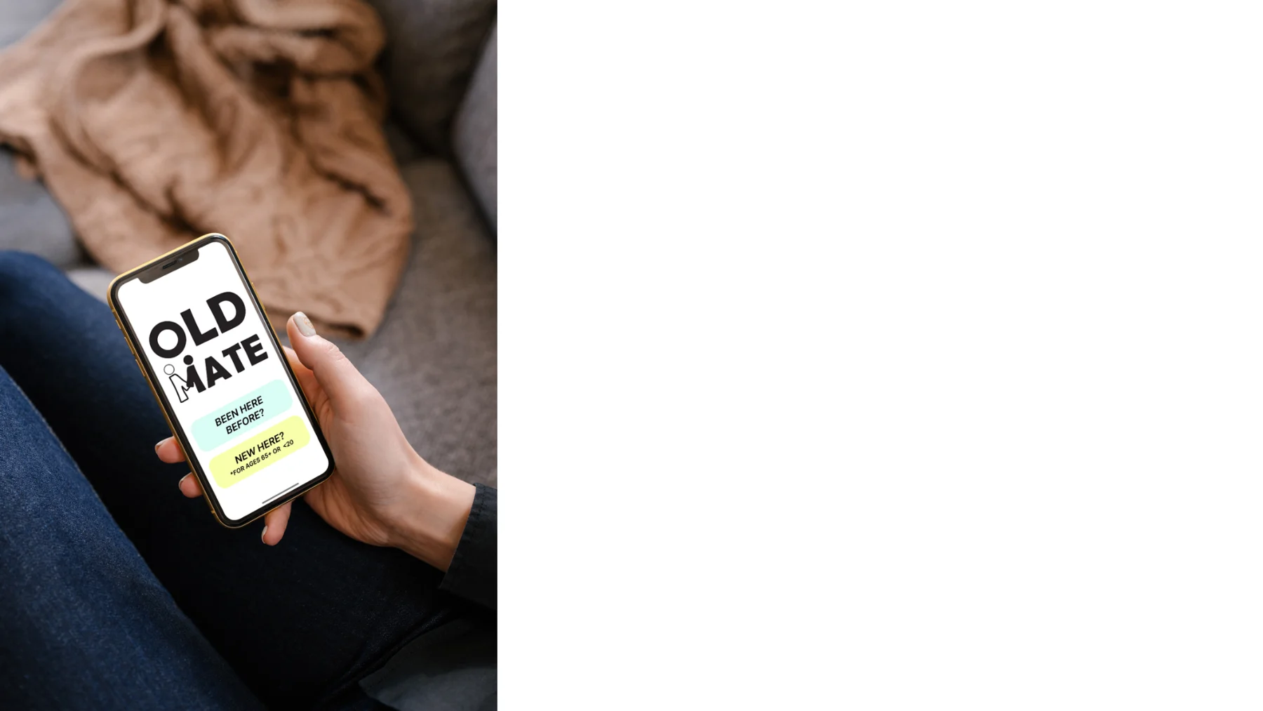 Old Mate App — Marketing Shot Hand Only